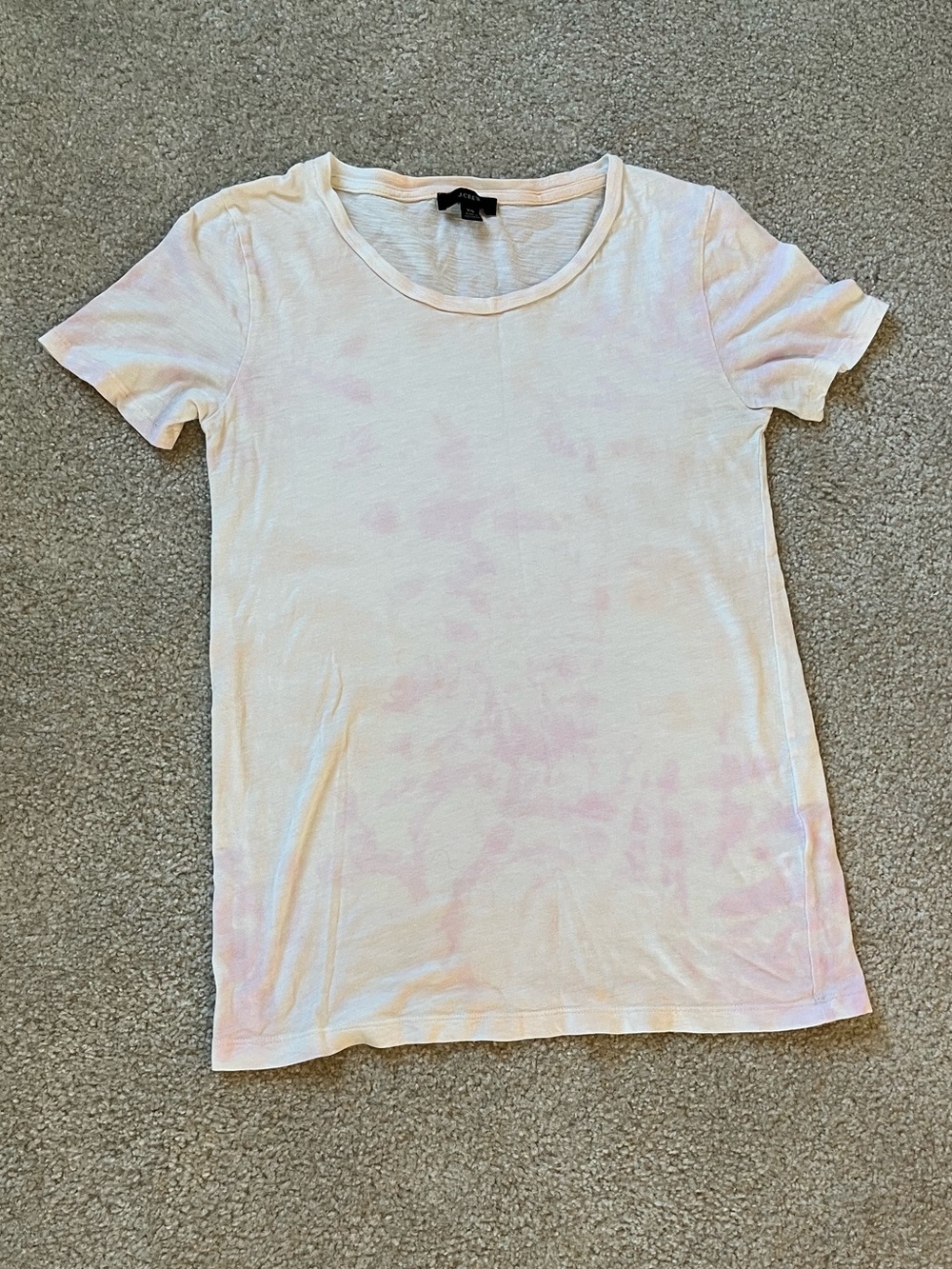 J. Crew Women’s Short Sleeve Scoop Tee in Pale Pink Tie-Dye Size XS EUC